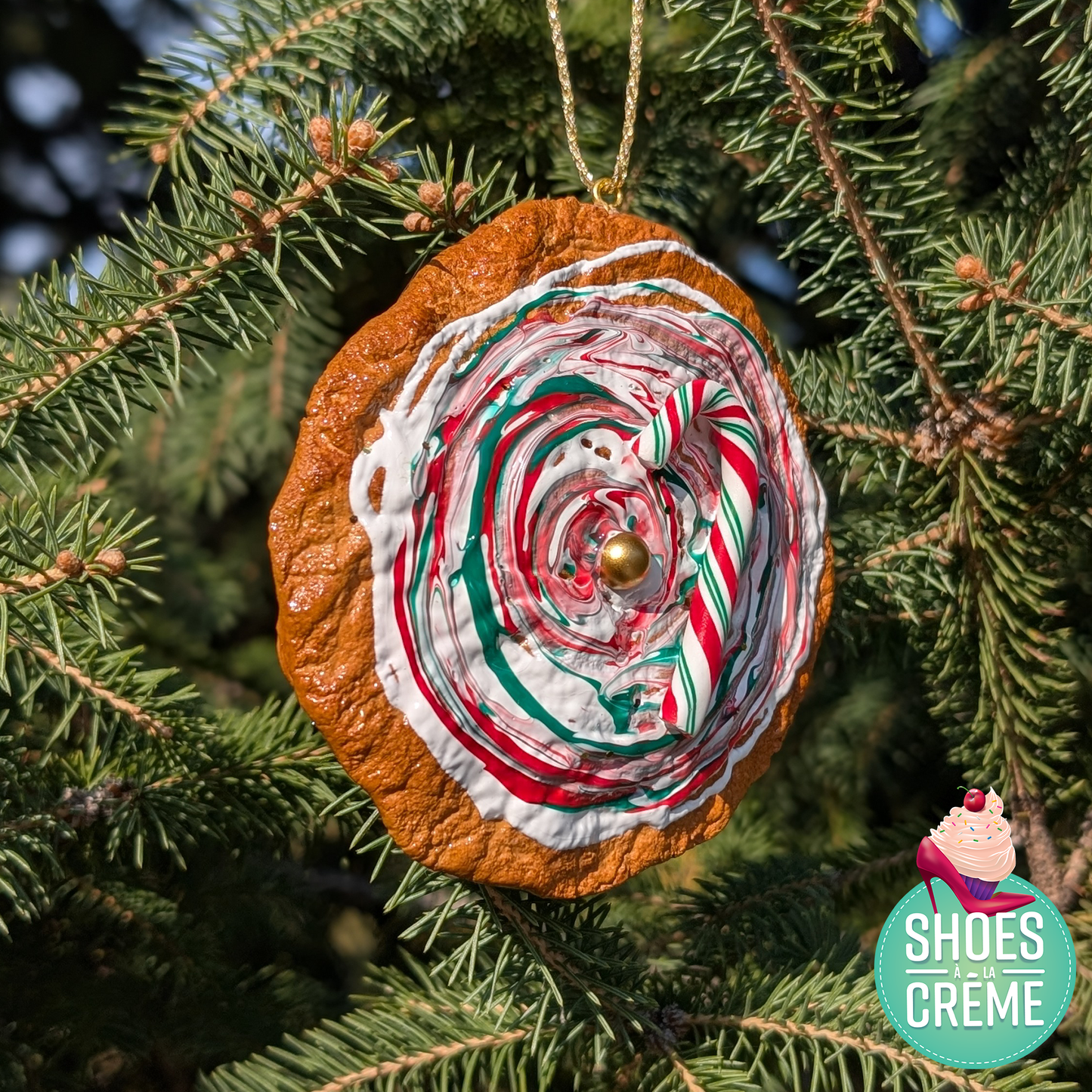 Cookie de sapin sucre d'orge vert