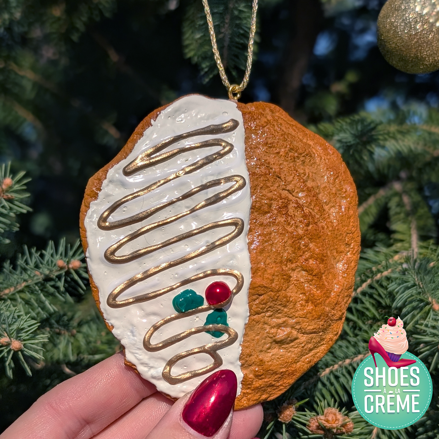 Cookie de sapin givré or