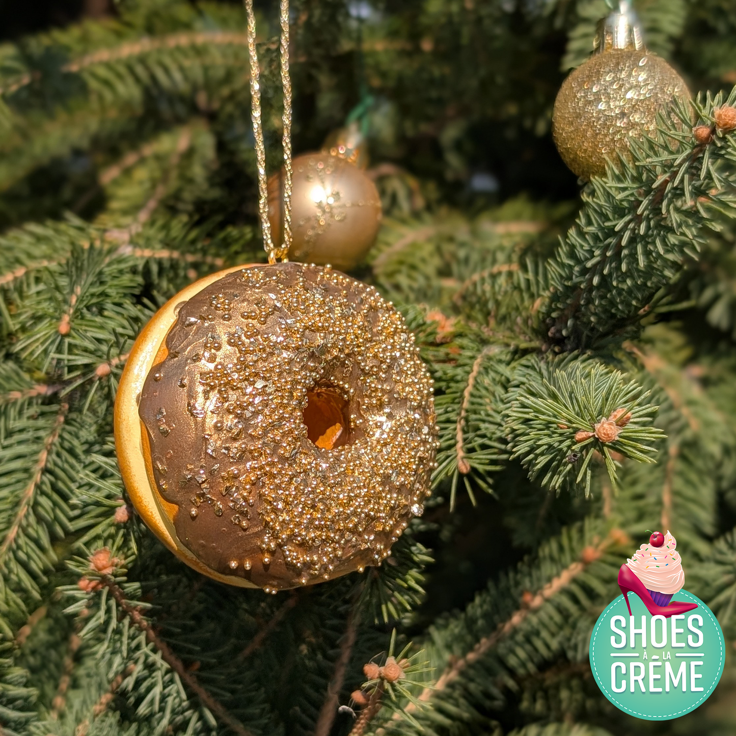 Donut de sapin or - pièce unique
