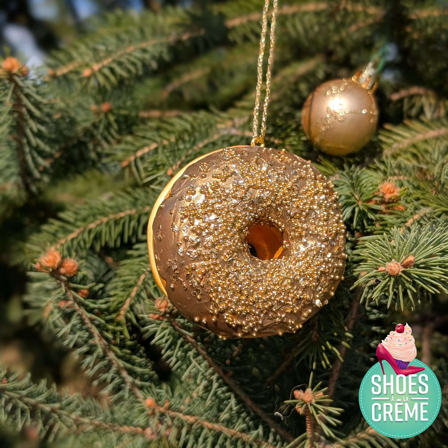 Donut de sapin or - pièce unique