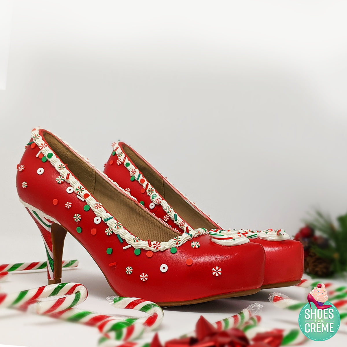 Christmas Candy Canes Heels